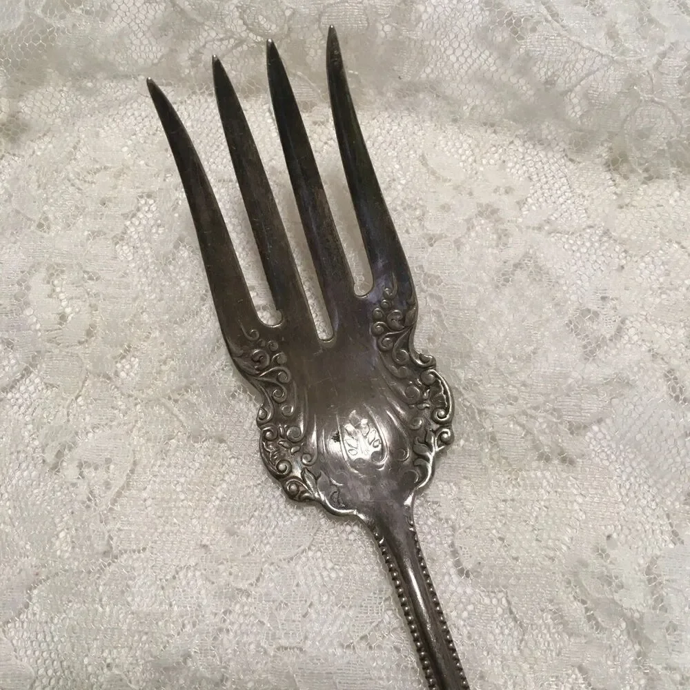 Vintage Rogers Mayflower Serving Fork Ornate Serving Fork 7.5